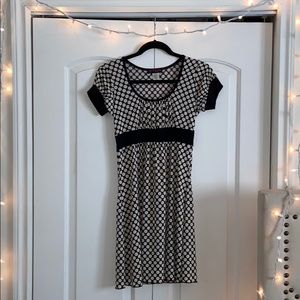 Black and cream polka dot dress